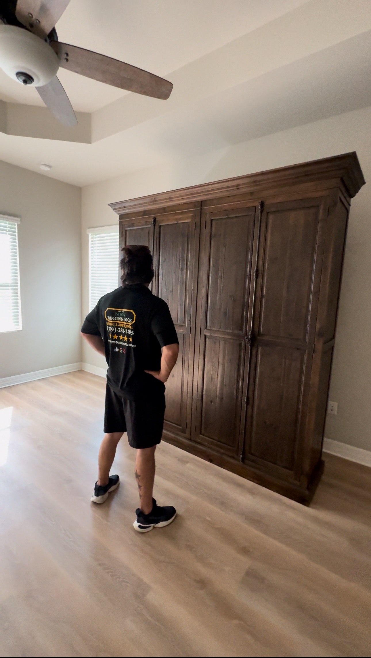 Final placement of furniture in a home